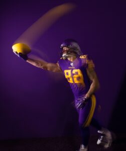 Photo: Kyle Rudolph wearing the Vikings Primetime Purple Uniforms